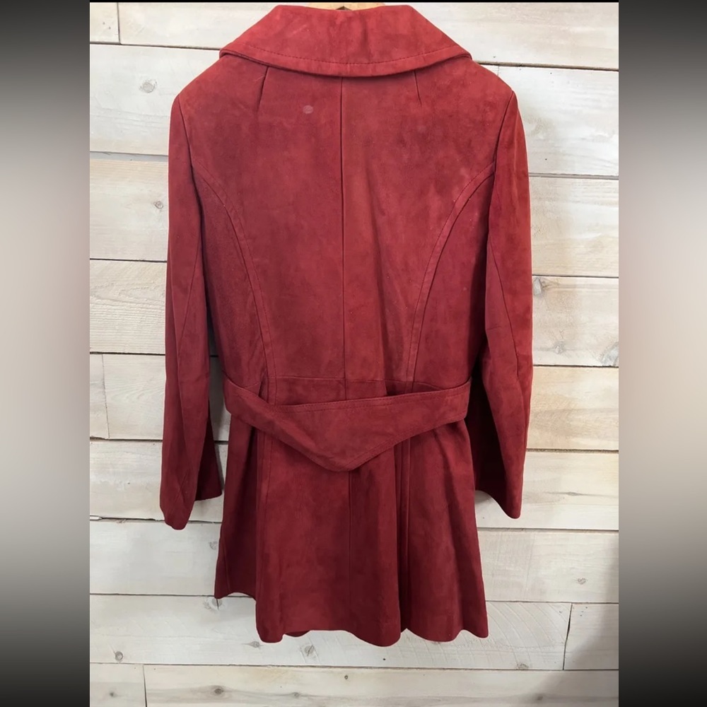 VTG 70s Marquis of London Made in Canada Suede Leather Jacket Red Sz M - Picture 3 of 5